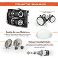 thumbnail image 4 of AKKON - For 2007-2014 Silverado Pickup Truck Black Bezel [Dual Ring] LED Projector Headlights Left + Right Pair, 4 of 7