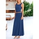 thumbnail image 3 of Conjunto de Falda Larga y Top para Mujer PRETTYGARDEN Azul Oscuro Talla L, 3 of 7