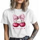 thumbnail image 4 of Camisetas informales de manga corta con lazo de cereza para hombre, camisetas gráficas para el Día de San Valentín, 4 of 8