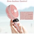 thumbnail image 4 of Ventilador de mano, mini ventilador portátil recargable por USB, ventilador de bolsillo pequeño de 5 velocidades con base, ventilador de escritorio plegable con batería de 4000 mAh para oficina,, 4 of 5