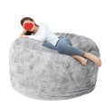 thumbnail image 6 of Bean Bag Chair Cover, Beanbag Chair Cover Round Soft Fluffy Faux Fur Beanbag Lazy Sofa Cover (No Filler), 6 of 6