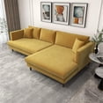 thumbnail image 6 of Denise Modern Living Room Gold Velvet Corner Right-Facing Sectional Sofa, 6 of 7