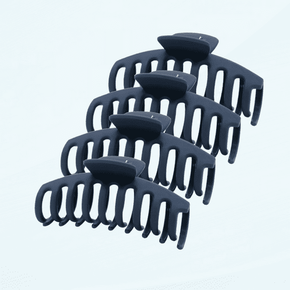 Beauty Claw Big matt color Hair Claw Clips 4pc set (navy blue)