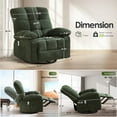 thumbnail image 3 of 360° Swivel Recliner Chair with Massage and Heat, Oversized Rocker Recliner Single Sofa with Charging Station and Side Pocket for Living Room, Green, 3 of 9