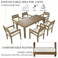 thumbnail image 5 of 7PCS Outdoor Dining Table and Chairs, Wooden Furniture Set with Rectangular Wood Table Top and Comfortable Cushions, Garden Dining Set for Patio, Balcony Or Backyard, 5 of 7