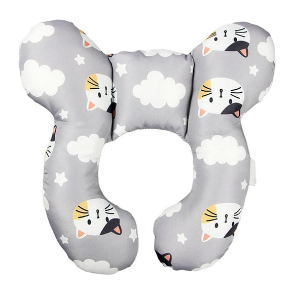 Almohada para el cuello del bebé,Almohada de apoyo para el cuello del bebé Reposacabezas en forma de U,Almohada de viaje para bebé con soporte para el cuello para recién nacidos y Gato