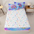 thumbnail image 4 of Homewish Watercolor Cartoon Mermaid Zipper Twin Comforter Sets with Fitted Sheet and 2 Pillowcases,Ocean Animals Zipper Bedding Set For Girls Kids,Reversible,4-Piece, 4 of 7