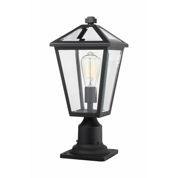 1 Light Outdoor Pier Mount Light In Transitional Style-18.5 Inches Tall And 8.25 Inches Wide Z-Lite 579Phmr-533Pm-Bk