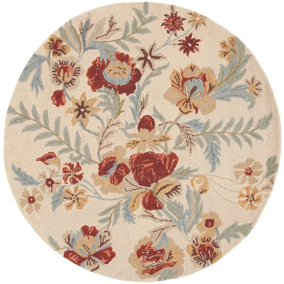 SAFAVIEH Blossom Emely Floral Area Rug, Beige/Multi, 6' x 6' Round