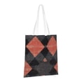 thumbnail image 3 of Canvas Bag Tote Bag Shopping Bag 16×15in Can Be Carried By Hand And Can Be Used For Daily Travel Such As Shopping And Going To Work Argyle Plaid Darksalmon_4, 3 of 8