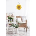 thumbnail image 4 of Eveokoki Sunflower Welcome Home Wood Door 12 Inch Wooden Flower Sign Inspirational Wall Porch Art Summer Fall Front Door Wreath Hanging for Bedroom Living Room Indoor Outdoor Kitchen Home Decor, 4 of 5