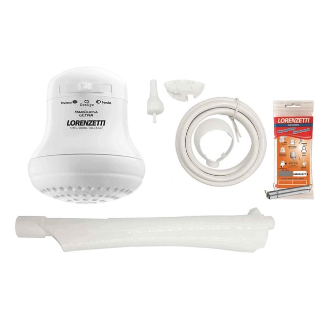Regadera Electrica Maxi Ducha Ultra Lorenzetti 3T 127V 4600W Blanca