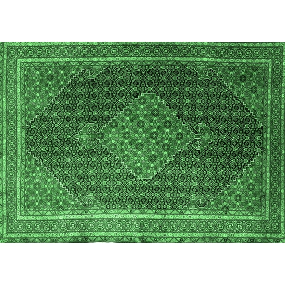 Ahgly Company Indoor Rectangle Persian Emerald Green Traditional Area Rugs, 8' x 12'