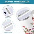 thumbnail image 5 of 30 oz Tumbler With Handle Stainless Steel Insulated Tumbler With Lid for Car Cup Holder Colorful Musical Notes with Flowers, 5 of 9