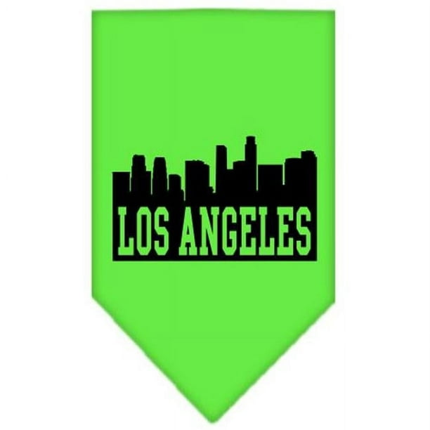 Los Angeles Skyline Sérigraphie Bandana Vert Lime Grand