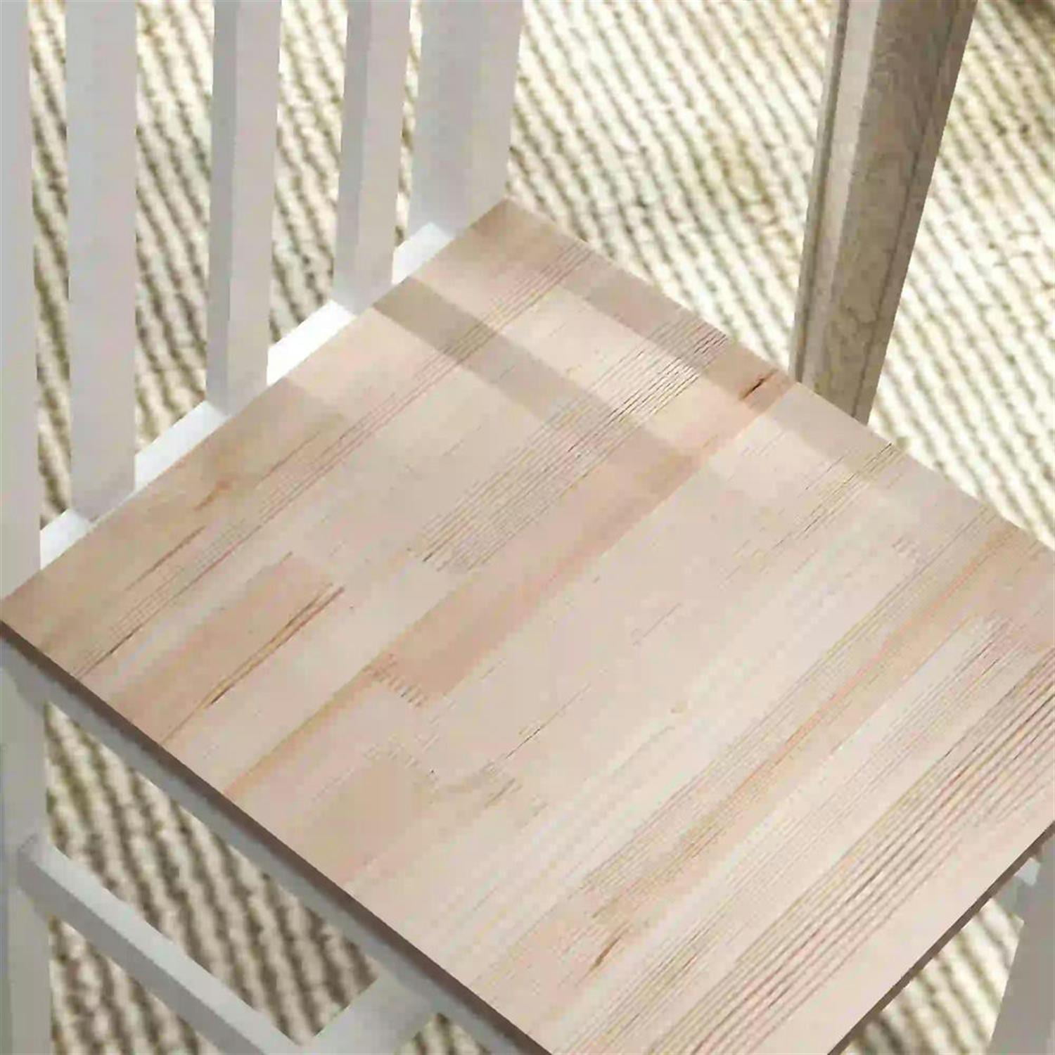 Demi Bonn Dining Chairs Set of 2, Pine Wood Farmhouse Dining Room Chairs with Slat Back for Kitchen Restaurant, Living Room, White