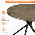 thumbnail image 4 of HOMYLIN Mesa Redonda de Comedor 80×80cm Moderna con Patas de Hierro, Marrón, Ideal para Sala y Reuniones Familiares, 4 of 6
