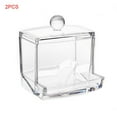 thumbnail image 1 of 2 Pieces Square Q-tips Cotton Swabs Holder Cotton Swabs Storage Stand Rack Organizer Box Cosmetic Makeup Case, 1 of 9