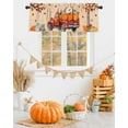 thumbnail image 2 of Rod Pocket Window Valances Farm Red Truck Orange Pumpkin Short Kitchen Curtains Autumn Fallen Maple Leaf Window Treatment Drapes for Bedroom Bathroom Living Room 42x12In,1 Panel, 2 of 6
