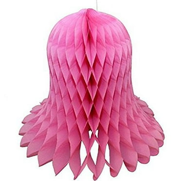 6-pack 9 Inch Hanging Honeycomb Tissue Paper Bell Decoration, Dusty Rose, by Devra Party
