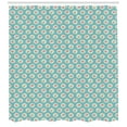 thumbnail image 3 of Ambesonne Shabby Flora Shower Curtain, Circles and Flowers, 69"Wx84"L, Apple Green Pale Blue, 3 of 3