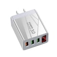 thumbnail image 1 of Cargador de teléfono USB 3 puertos Cargador LED Adaptador de carga de carga rápida portátil, blanco, enchufe de EE. UU. Kearding EL001125-04B, 1 of 2