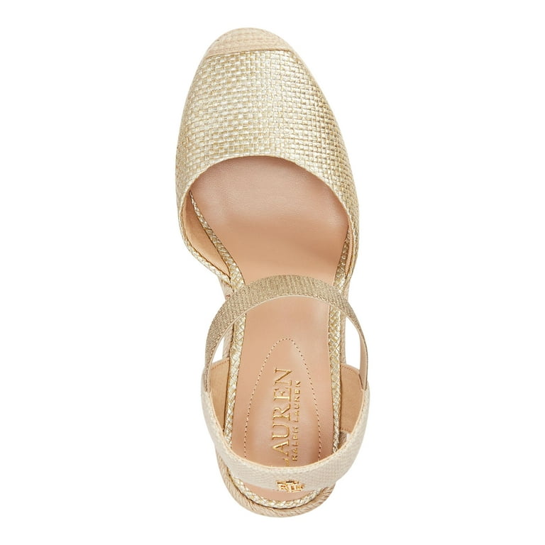 Ralph lauren gold wedges hotsell