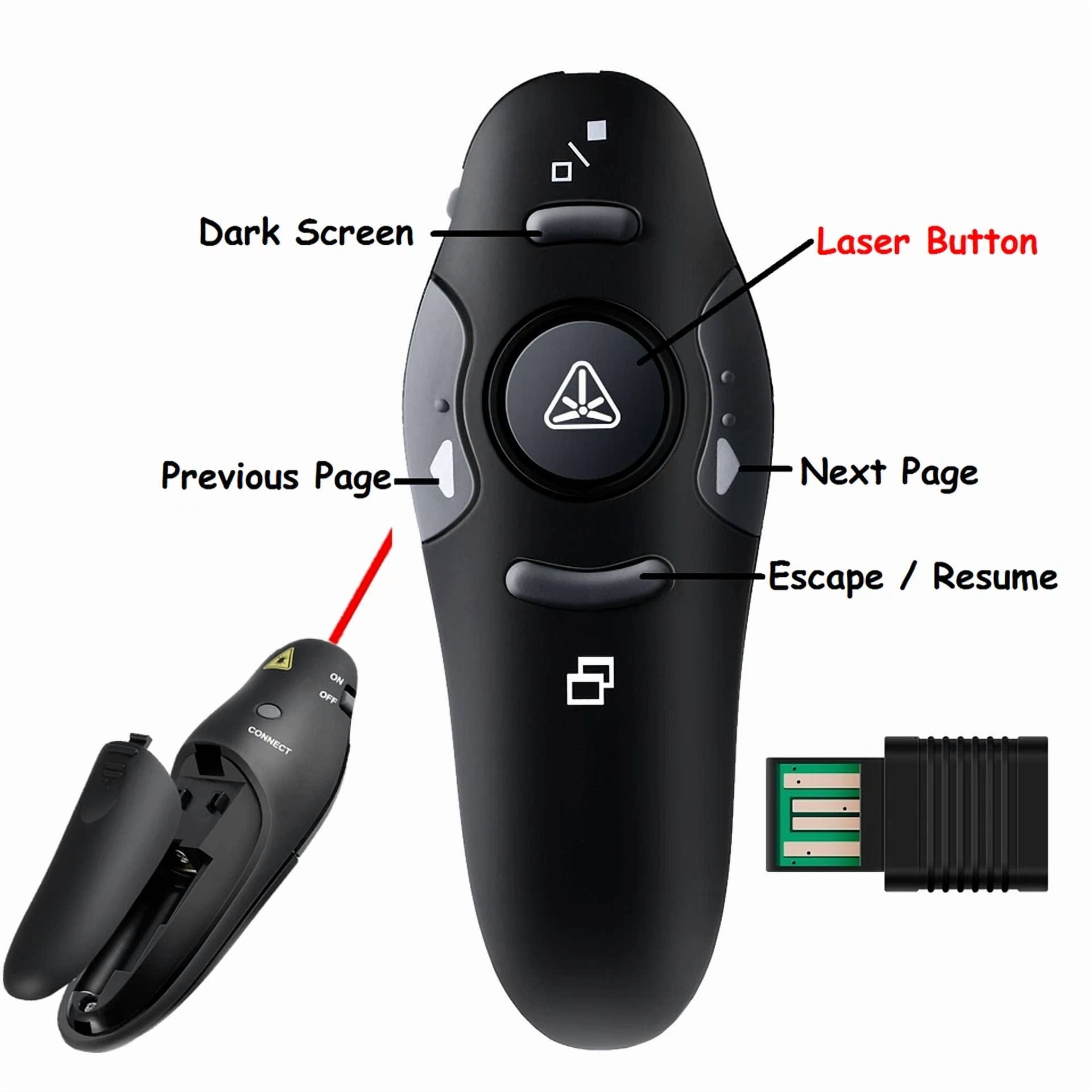 CIRCLE- Power point Presentation Remote Control Wireless USB PPT Presenter Laser Pointer
