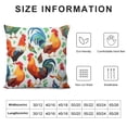 thumbnail image 5 of SHANXI Square Throw Pillow Covers Pretty Colorful Chickens Pillow Cases Decorative for Home Bedroom Sofa Watercolor Roosters Farm Animal Creative Painting Pillowcases Standard Size  18x18in, 5 of 5