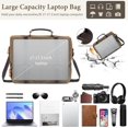 thumbnail image 3 of 15.6" Messenger Bag for Men: Leather Waxed Canvas Briefcase Large Computer Laptop Bag Handbags Crossbody Bags for Work, 3 of 6