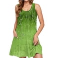 thumbnail image 2 of FcBaudy Robe Sans Manches à Col Rond, Robes d'Été pour Femmes, Robes Décontractées Amples d'Été Imprimées Sans Manches Col en V Ensemble Haut/chemise Robe pour Femmes, 2 of 7