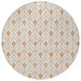 thumbnail image 5 of HomeRoots 595765 8 ft. Salmon & Beige Round Geometric Washable Indoor & Outdoor Area Rug, 5 of 5