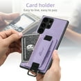 thumbnail image 6 of ELEHOLD for Samsung Galaxy S24 Plus Back Wallet Case Premium Retro Leather Cover with Credit Card Holders Anti-Slip Wrist Strap Ring Holder Leather Case for Business Women Men,Purple, 6 of 6