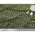 thumbnail image 2 of Soimoi Brown Polyester Crepe Fabric Leaves Print Sewing Fabric Yard 42 Inch Wide, 2 of 3