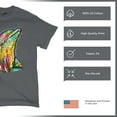 thumbnail image 4 of Tee Hunt You Only Live Once T-Shirt Cute Neon Dolphin Dean Russo Art Men's Tee, Charcoal, Medium, 4 of 5