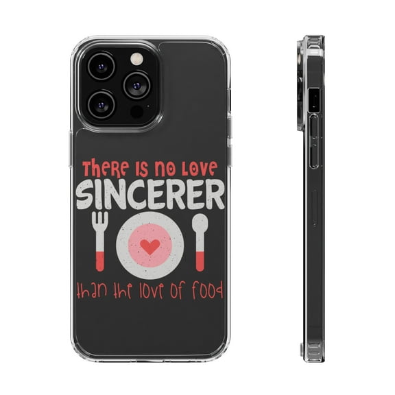 DistinctInk Clear Case for Apple iPhone 15 PRO (6.1" Screen) - No Love Sincerer Than Love Of Food