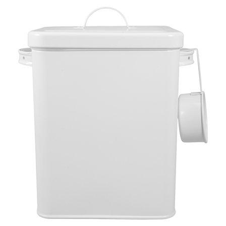 KONTONTY Metal Canister with Spoon 1 Set Multi Purpose Storage for Rice Flour Kitchen and Home Airtight Lid Bucket