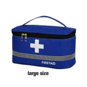 mmirethe First Aid Kit Bag Lightweight Handle Bags Space Saving Oxford Cloth Box Kitchen Sport Emergency Blue Large