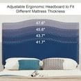 thumbnail image 5 of VECELO Queen Bed Frame, Nailhead Trim Upholstered Platform Bed with Adjustable Headboard, Wooden Slats Support/No Box Spring Needed, Dark Blue, 5 of 9