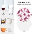 thumbnail image 6 of Honeii Girl Butterfly print Leather Coaster Set of 4, ideal for safeguarding your furniture from drinks spills and effortless cleanup-Hexagon, 6 of 6