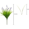 thumbnail image 2 of 12 Bundles Artificial Plants Outdoor Fake Monkey Grass with Flowers for Pot Garden Verandah Decor for Window Garden Office Patio Hanging Planter Pathway Front Porch (Grass with Flowers), 2 of 4