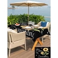 thumbnail image 4 of Outdoor Tablecloth with Umbrella Hole and Zipper, You Are My Sunshine Rectangle Table Cloth 54x80 Inch Waterproof Tablecloth, Yellow Sunflowers Cute Bees Heart Black Picnic Table Cover for Patio, 4 of 7