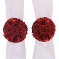 thumbnail image 1 of par de abrazaderas para cortina de ventana, decoración floral de rosas, cuerda trenzada, hebilla de borlas, vendajes de cordón decorativos tejidos a mano, 1 of 7