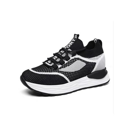 

SIMANLAN Ladies Athletic Shoes Sport Trainers Breathable Sneakers Womens Non-Slip Flats Women Fitness Workout Walking Shoe Black 7