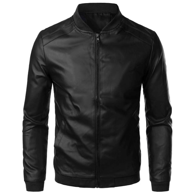 Mens Faux Leather Jacket Coats for Mens Long Sleeve Hooded Basic Fall Winter 2025 Clothes