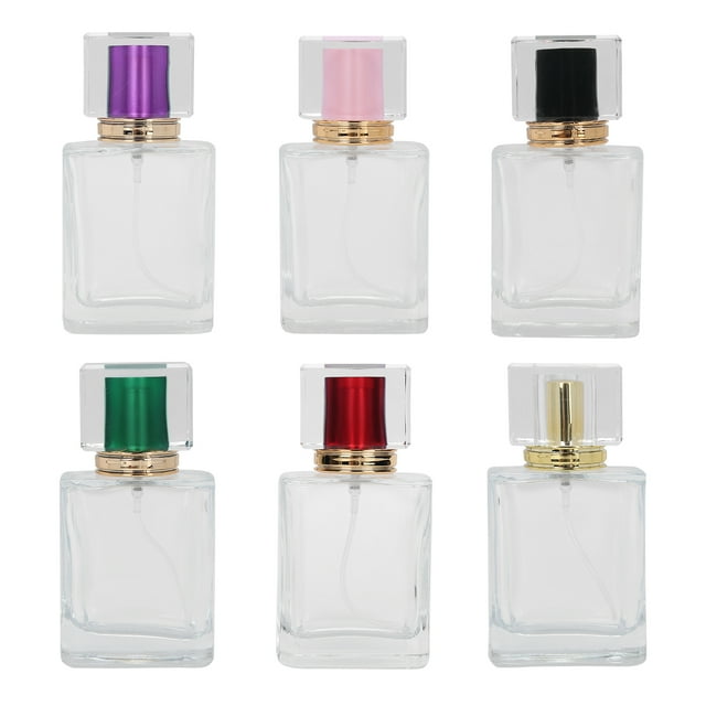 Atomizador de perfume, 6 piezas de vidrio recargable, botella de spray vacía, botella de atomizador de perfume de vidrio, ultra sensible