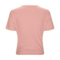 thumbnail image 4 of Women Spring And Summer Tight T Shirt Short Sleeved Round Neck Thin Solid Color Top Slim Bottom Shirt Womens Athletic Tee Casual Raglan Tee Athletic Wear Women Tech Sleeve Shirts for Women Long Sleeve, 4 of 6