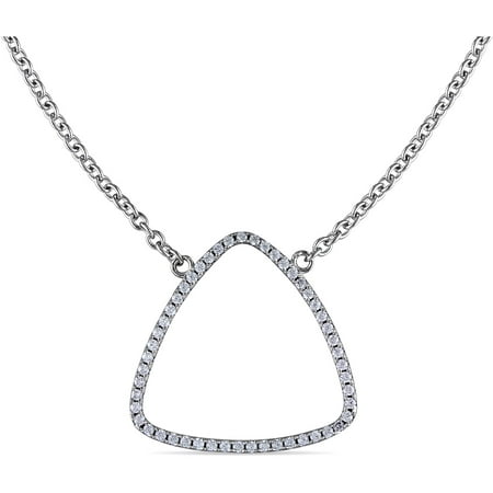 Miabella 1 Carat T.G.W. Sterling Silver Triangle Necklace with 1 Extender