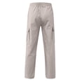 thumbnail image 5 of SJLDQY Boys' Cargo Pants Elastic Waist Drawstring Wide leg Pants Solid Color Casual Loose Trousers with Pockets, 5 of 5