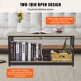 thumbnail image 4 of VEVOR 40" Farmhouse Coffee Table, Rectangle Coffee Table with Open Storage Compartment, Wooden Rustic Cocktail Table for Living Room, Bedroom, Apartment, Studio, Brown & Black, 4 of 9